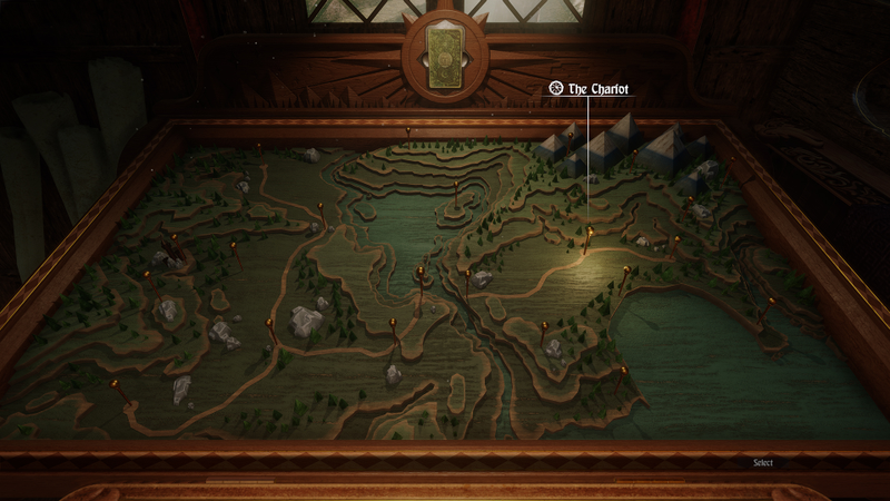 Missions now start from this map, instead of the old game’s chest of card decks.
